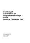 Summary of Submissions on Proposed Plan Change 2 to the Regional Freshwater Plan preview