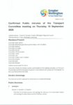 Confirmed Public minutes of the Transport Committee meeting on Thursday 18 September 2025 preview
