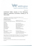 Confirmed Public minutes of the Wellington Regional Leadership Committee meeting on 18 March 2025 preview