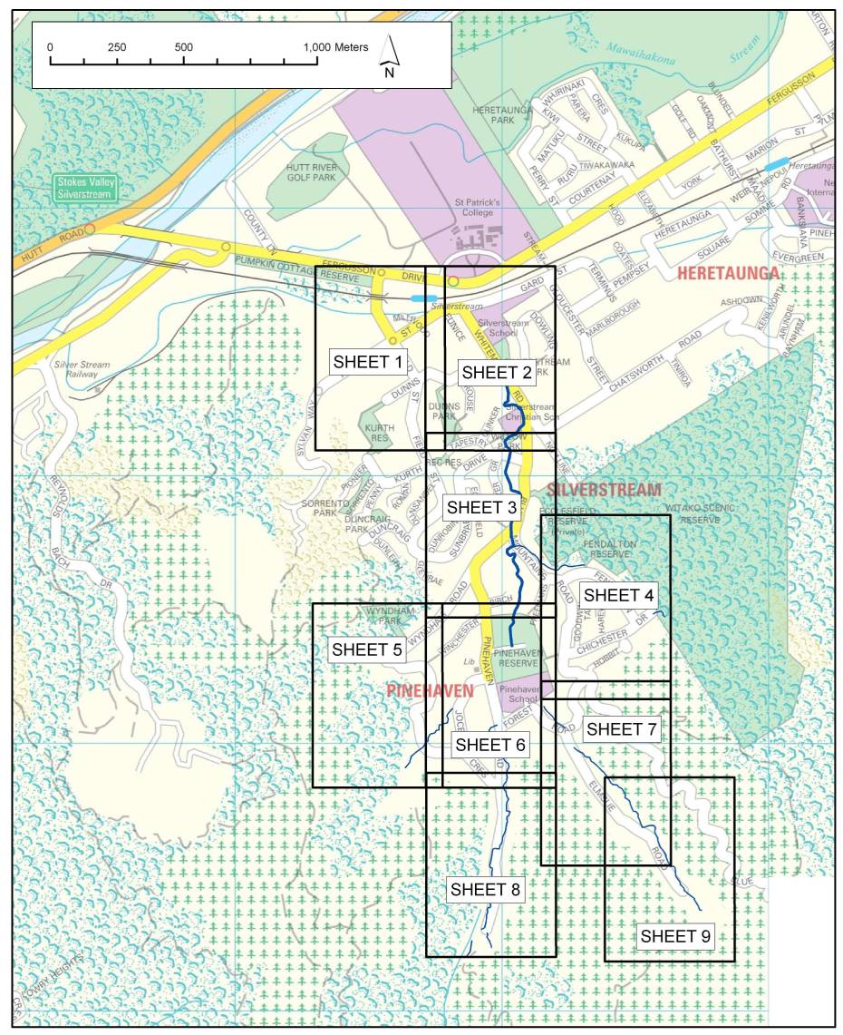 Map of the Pinehaven Stream catchment