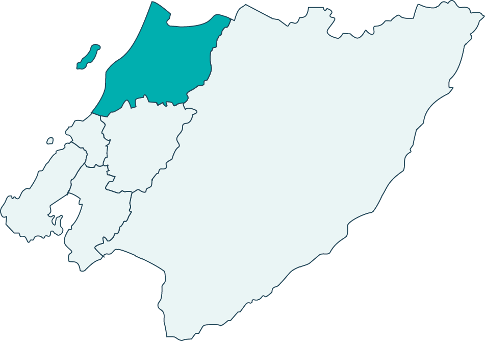 Map of the Wellington region with Kāpiti Coast highlighted in teal