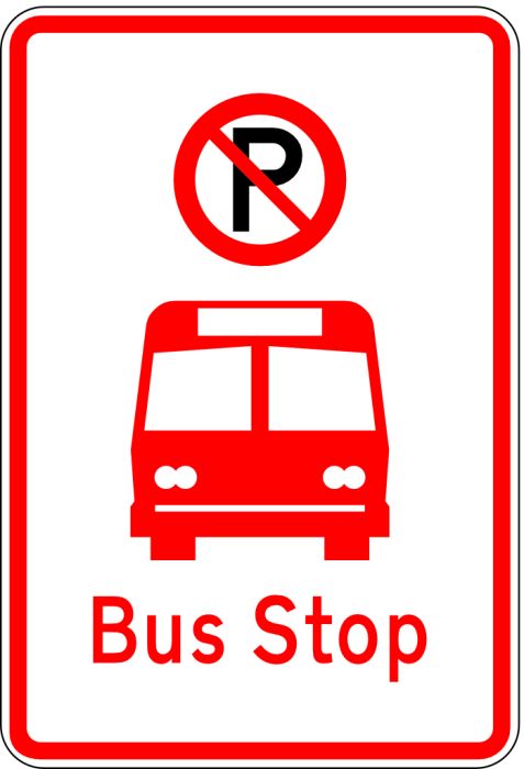 Bus stop sign
