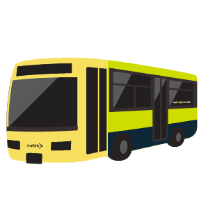 Cartoon of a single decker bus