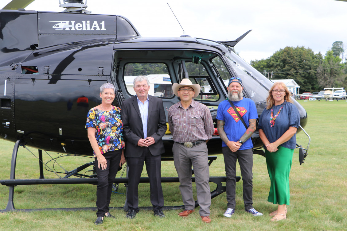 Masterton Deputy Mayor Bex Johnson, Masterton Mayor Gary Caffell, Carterton Mayor Ron Mark, Carterton Deputy Mayor Dale Williams