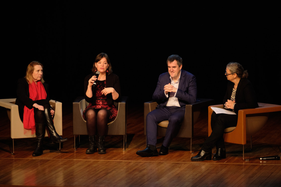 (Left to right) Fleur Fitzsimons, Julie Anne Genter, Chris Bishop and facilitator Tracy Bridges