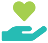 Icon of a hand holding a heart